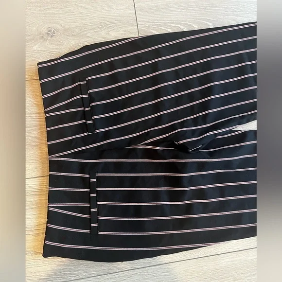 Black flare pants with red/white stripes. - Picture 2 of 4